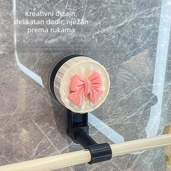 Plastični držač ručnika s usisnom čašicom, bez bušenja, jednoručna kupaonska polica za skladištenje, prilagodljiv