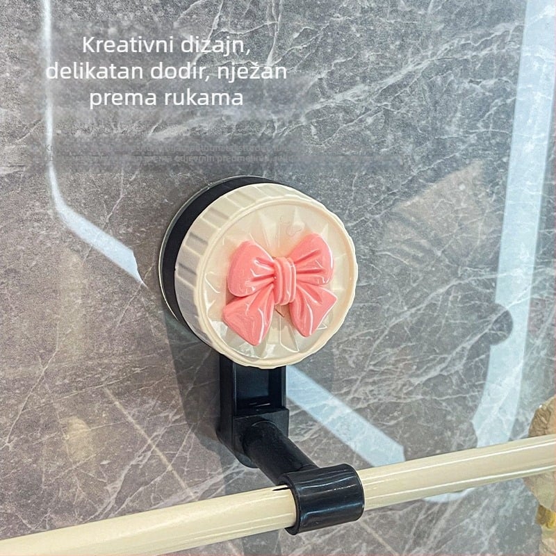 Plastični držač ručnika s usisnom čašicom, bez bušenja, jednoručna kupaonska polica za skladištenje, prilagodljiv