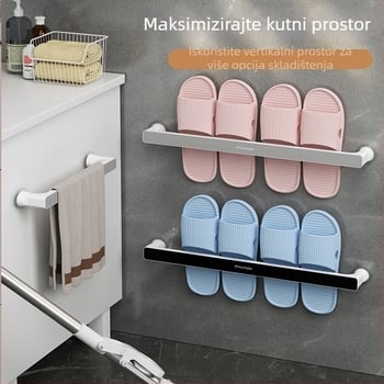 Plastični držač ručnika, zidni bez bušenja, kupaonica organizator za pohranu