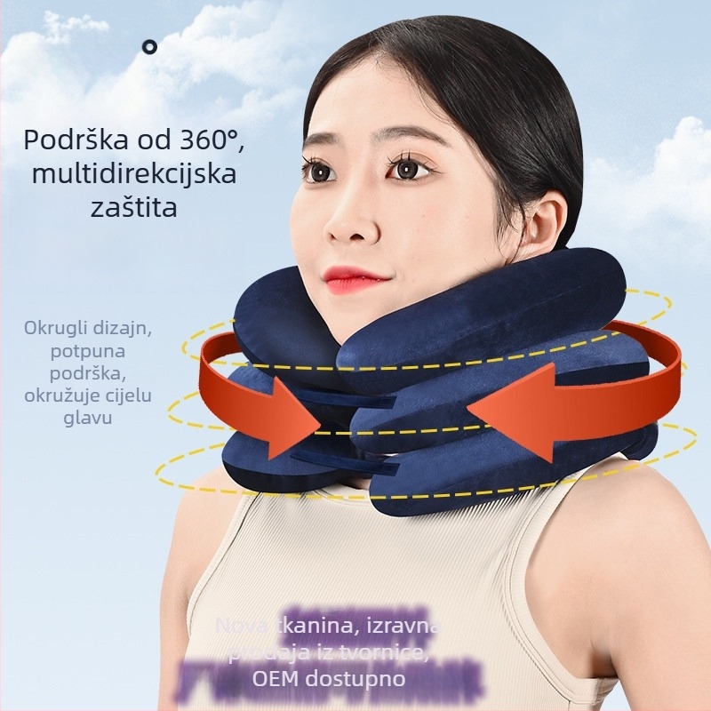 Trostruka ortoza vrata s napuhnim retraktorom, prenosna, unisex, za putovanja, model C04