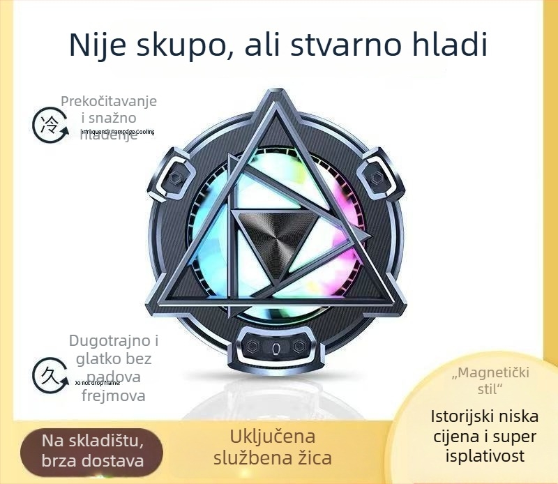 Magnetski hladnjak za telefon s dvostrukim poluvodičem, stražnji klip, 125 g, 10 W, Type-C sučelje, ABS+metal, model N26