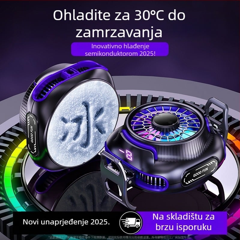 Magnetski hladnjak za telefon s dvostrukim poluvodičem, stražnji klip, 125 g, 10 W, Type-C sučelje, ABS+metal, model N26