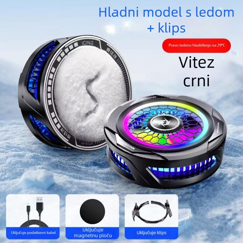 Magnetski hladnjak za telefon s dvostrukim poluvodičem, stražnji klip, 125 g, 10 W, Type-C sučelje, ABS+metal, model N26