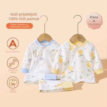 BeBi pamukasti set za spavanje s dugim rukavima i hlačama, unisex, 100% pamuk, cartoon uzorak, Klasa A