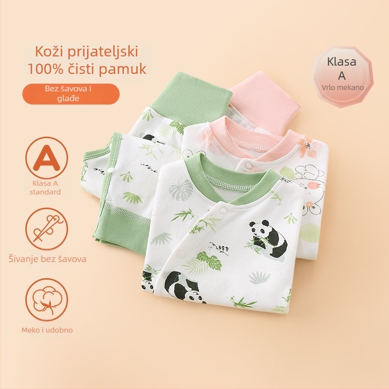 BeBi pamukasti set za spavanje s dugim rukavima i hlačama, unisex, 100% pamuk, cartoon uzorak, Klasa A