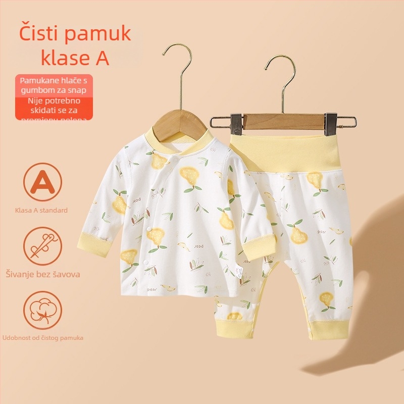 BeBi pamukasti set za spavanje s dugim rukavima i hlačama, unisex, 100% pamuk, cartoon uzorak, Klasa A