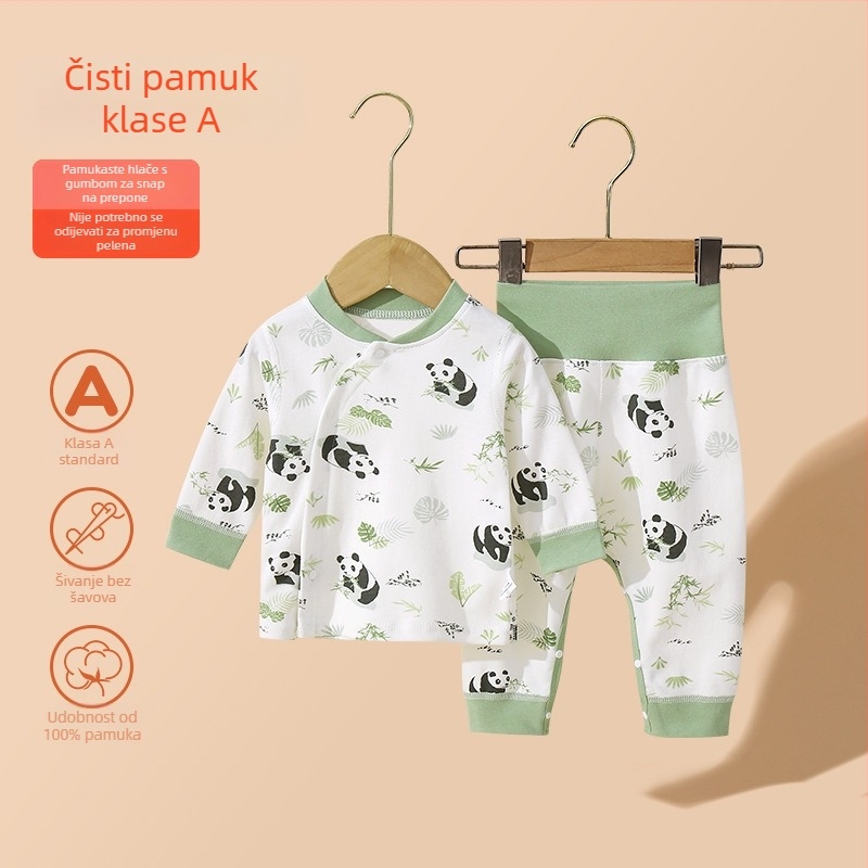 BeBi pamukasti set za spavanje s dugim rukavima i hlačama, unisex, 100% pamuk, cartoon uzorak, Klasa A