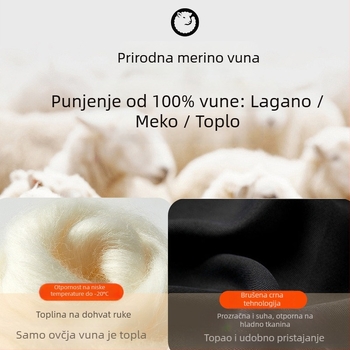 Ženske termalne hlače od vune, visoki pojas, trostruko slojevita tkanina s kašmirskim umetkom
