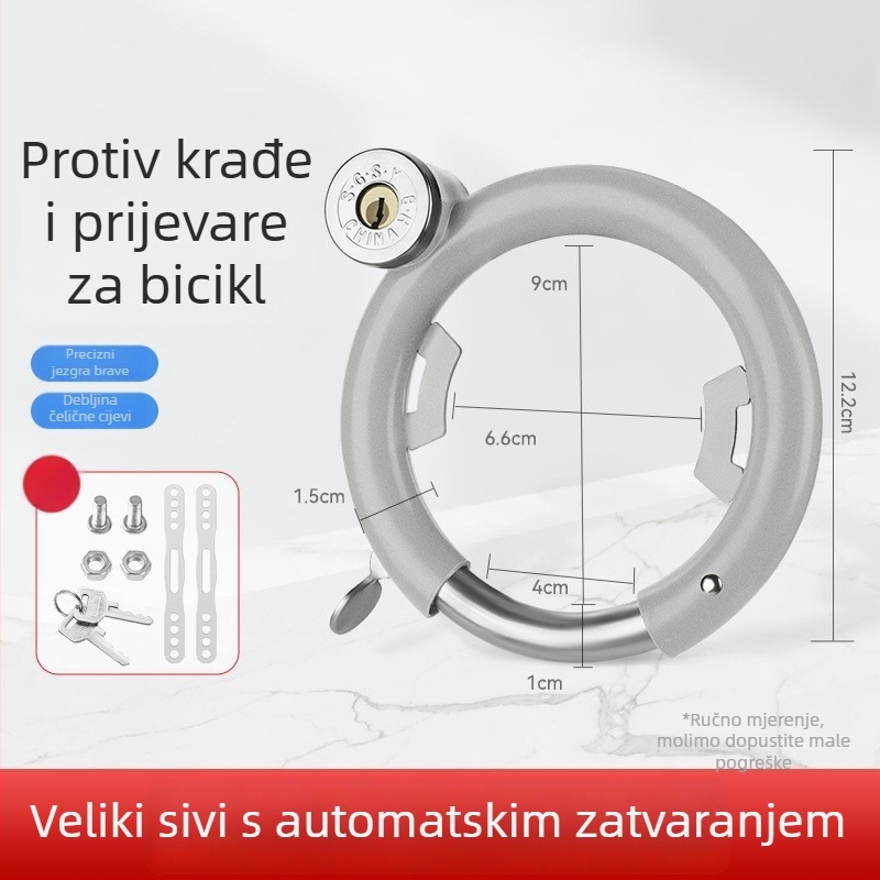 Three Axe brava za bicikl, nehrđajući čelik, protiv krađe, kružni zaključak, model 01, 300 g