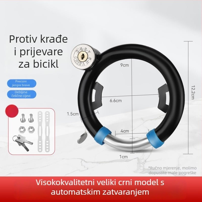 Three Axe brava za bicikl, nehrđajući čelik, protiv krađe, kružni zaključak, model 01, 300 g
