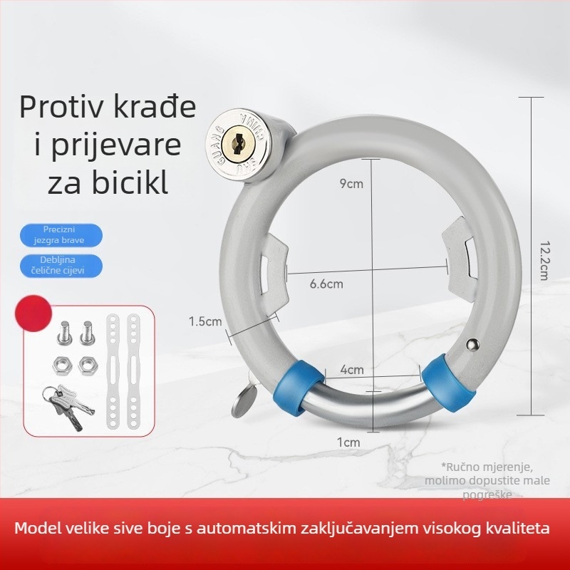 Three Axe brava za bicikl, nehrđajući čelik, protiv krađe, kružni zaključak, model 01, 300 g