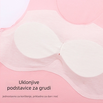 Djevojčice topla bezruk vest s unutarnjim jastučem za prsa, bezšivna, okruglog vrata - poliester 90%, za djecu 8+ godina (>140 cm), zima 2025