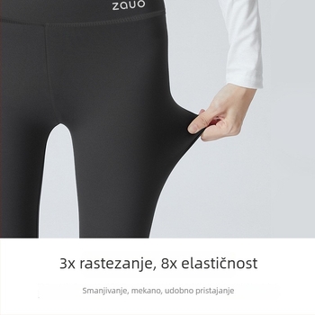 Najlon tajice s fleec podstavom, za žene, skraćena duljina, debele, elastične, tijesnog kroja