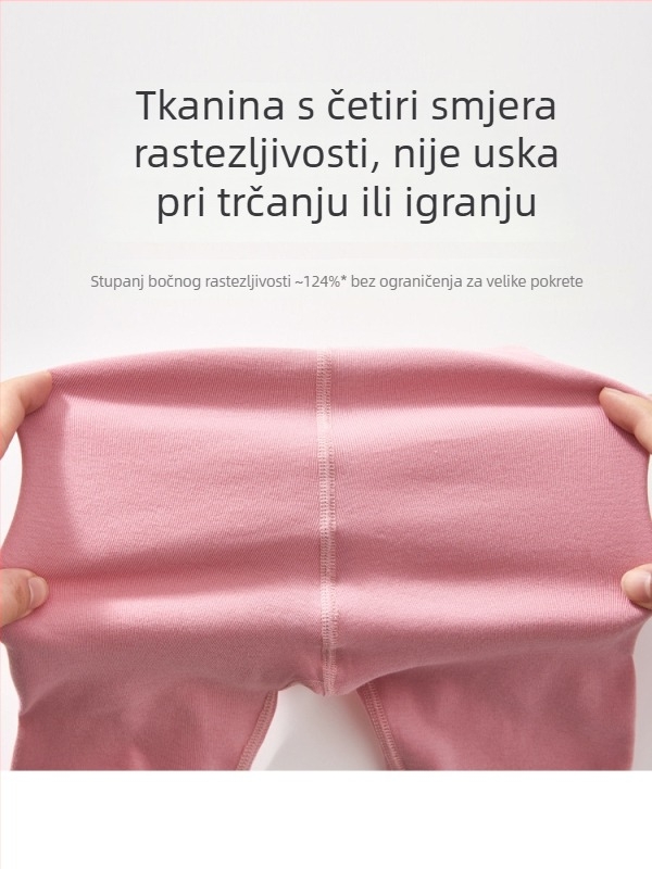 Dječje pamucne hlače za djevojčice, srednje visoki struk, 95% pamuk, bez otvora između nogu, elastični pojas, za jesen i zimu