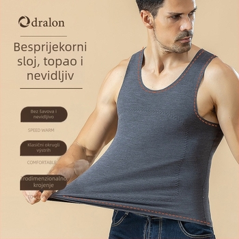 Muška pamučna bezrukavna baza sloj, sa fleece podstavom, punjenje od pera, prilagodljiv kroj