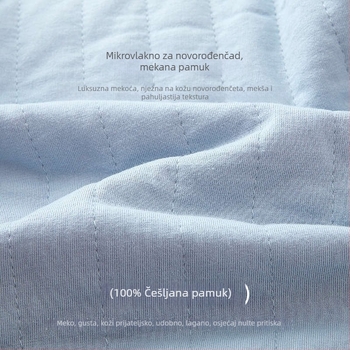 Dječja prešivana pamučna termalna majica, okrugli vrat, unutarnji sloj, 100% pamuk, uzrast 1–3 godina, zimska uporaba