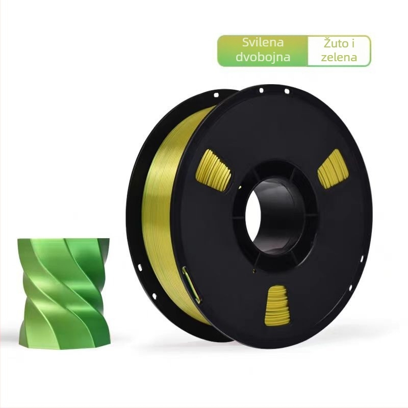 PLA Silk filament za 3D ispis s svilenom teksturom; kompatibilan s FDM 3D pisačima; materijal: PLA Silk; točnost ispisa: ±0,02 mm; težina: 1 kg