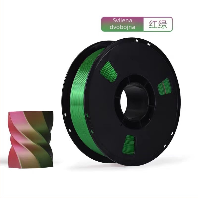 PLA Silk filament za 3D ispis s svilenom teksturom; kompatibilan s FDM 3D pisačima; materijal: PLA Silk; točnost ispisa: ±0,02 mm; težina: 1 kg
