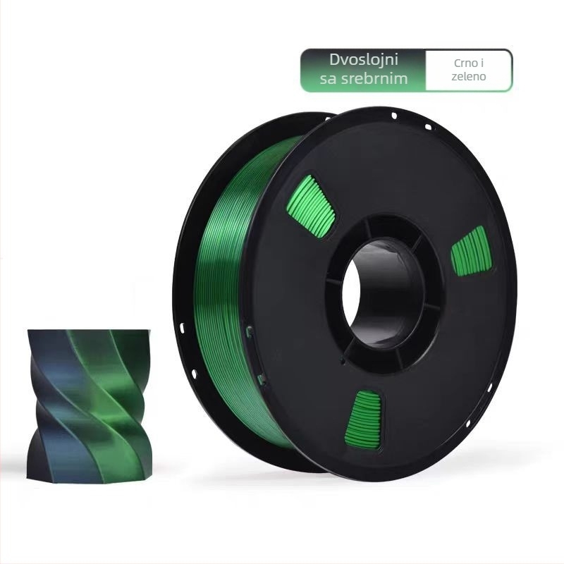 PLA Silk filament za 3D ispis s svilenom teksturom; kompatibilan s FDM 3D pisačima; materijal: PLA Silk; točnost ispisa: ±0,02 mm; težina: 1 kg