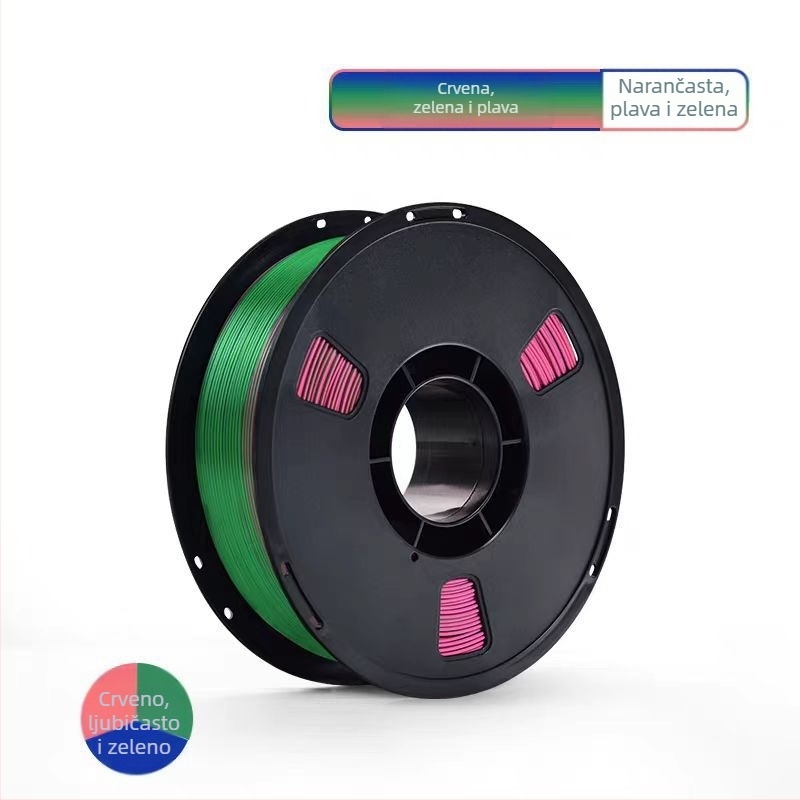 PLA Silk filament za 3D ispis s svilenom teksturom; kompatibilan s FDM 3D pisačima; materijal: PLA Silk; točnost ispisa: ±0,02 mm; težina: 1 kg