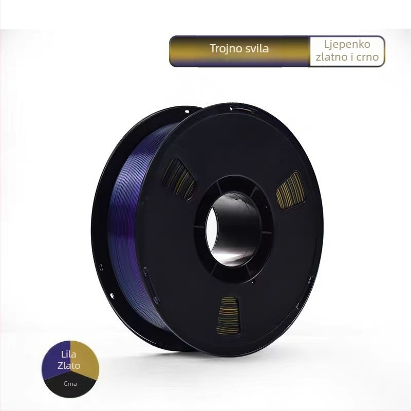 PLA Silk filament za 3D ispis s svilenom teksturom; kompatibilan s FDM 3D pisačima; materijal: PLA Silk; točnost ispisa: ±0,02 mm; težina: 1 kg
