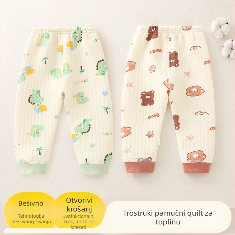 Dječje tople hlače od pamuka, tri slojeva izolacije, unisex, za uzrast 1–3 godina