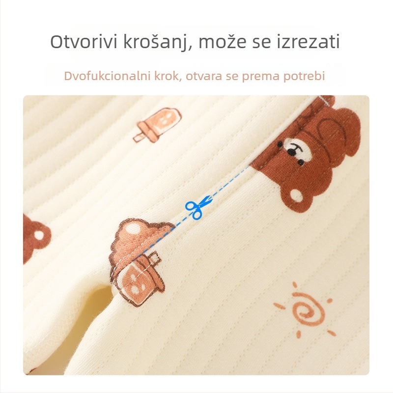 Dječje tople hlače od pamuka, tri slojeva izolacije, unisex, za uzrast 1–3 godina