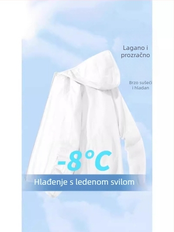 Lagana jakna s kapuljačom za ljeto (Tanak; Kapuljača; Zip; Poliester smjesa; Ljeto)