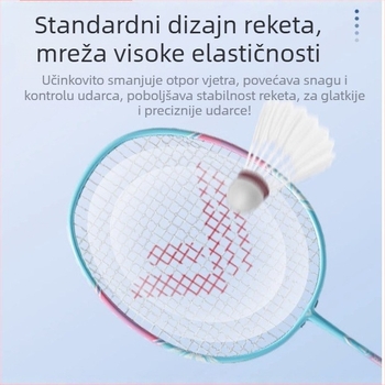Welker badminton raketa, karbonsko vlakno okvir, težina 90–94 g, horizontalni udar, paket od 2 komada