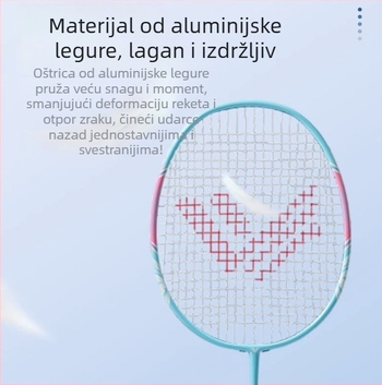 Welker badminton raketa, karbonsko vlakno okvir, težina 90–94 g, horizontalni udar, paket od 2 komada