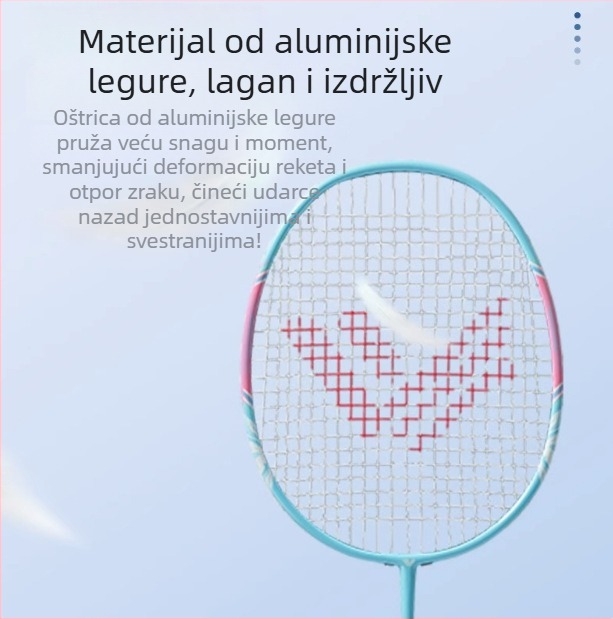 Welker badminton raketa, karbonsko vlakno okvir, težina 90–94 g, horizontalni udar, paket od 2 komada