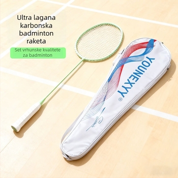 Reket badminton od karbonskih vlakana, 80-84 g, za djecu, set