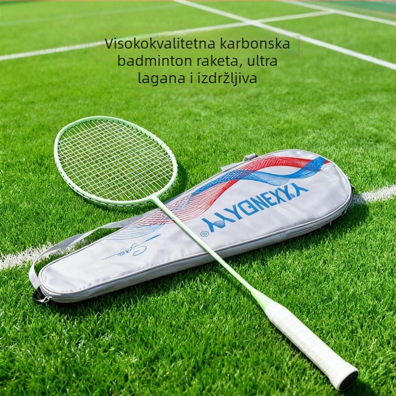 Reket badminton od karbonskih vlakana, 80-84 g, za djecu, set