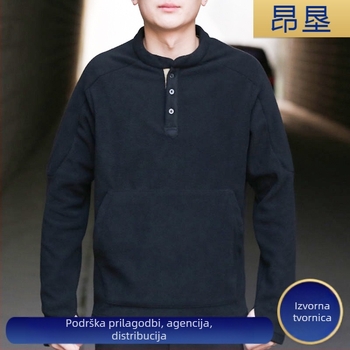 Muška zimska flees jakna s dvostrukim fleeceom, stojeći ovratnik, bez kapucaje, podstava od poliestera