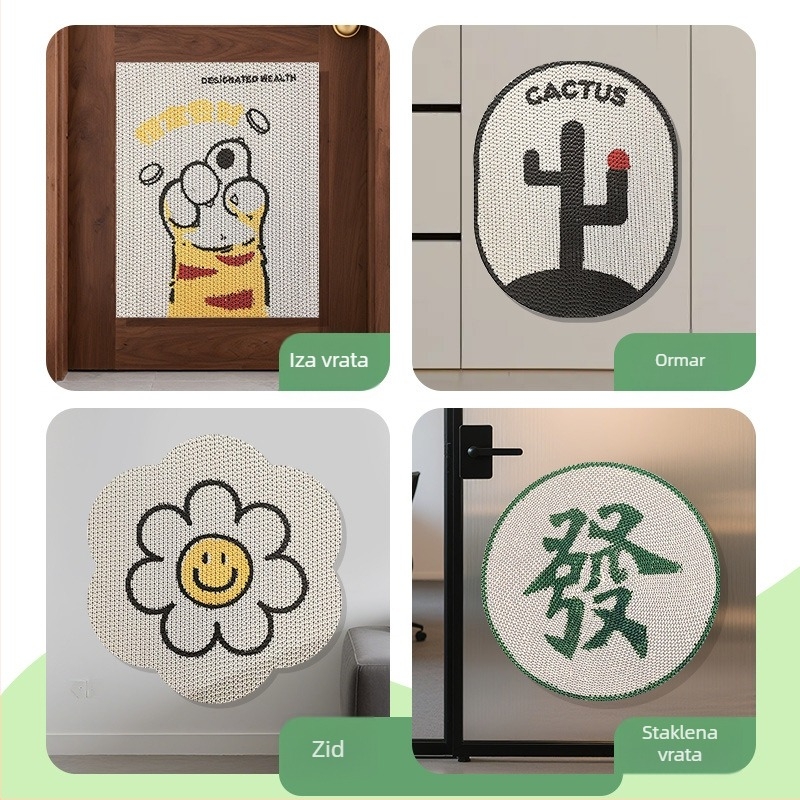 Zidna ploča za grebanje mačaka — debela, otporna na ogrebotine i habanje, akril, jednostavan stil