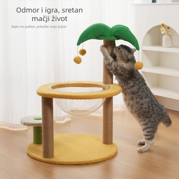 Mačje stablo za penjanje s integriranom kućicom, materijal sisal, brend Cute Xiao Ai, model PJ--886, jednostavan stil
