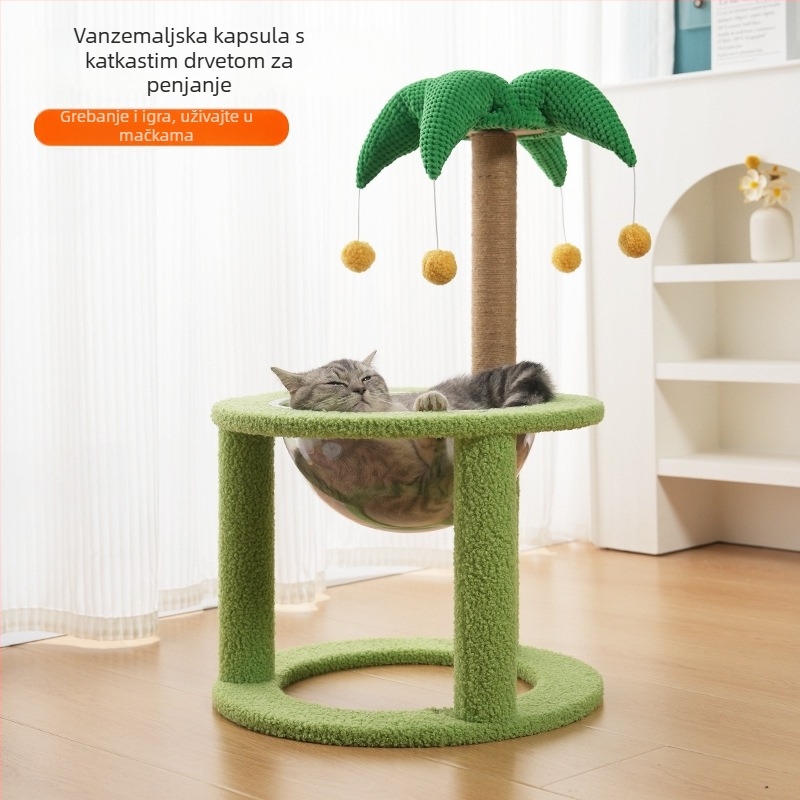 Mačje stablo za penjanje s integriranom kućicom, materijal sisal, brend Cute Xiao Ai, model PJ--886, jednostavan stil