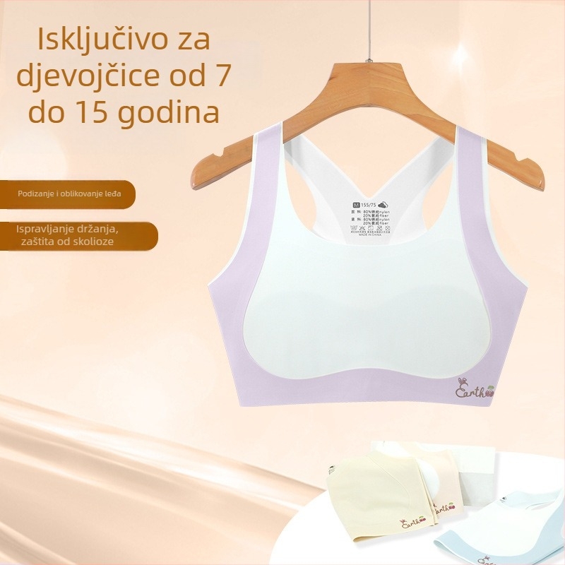 Dječje razvijanje donjeg rublja – prvi stupanj grudnjaka, za djecu 8–12 godina, najlon/spandeks 80/20, sve sezone