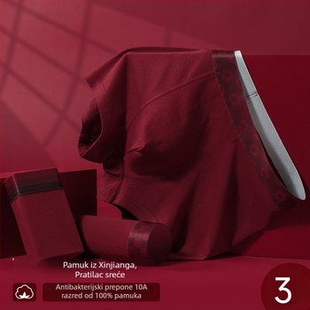 Muške pamuk bokserice — prozračne, bezšivne, srednji pojas, podstava u preponama od viskoze