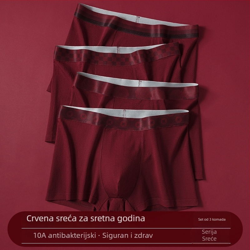 Muške pamuk bokserice — prozračne, bezšivne, srednji pojas, podstava u preponama od viskoze