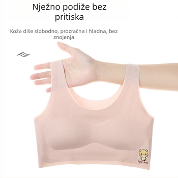 Bešivne grudnjice za djevojčice, najlon materijal, puna šalica, tanke oblikovane šalice s pjenušavom podlogom, prozračan stražnji dizajn