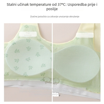 Bezšavnu grudnjak za djevojčice u fazi razvoja 2 (12–15 godina) – pamuk, grudnjak punog obujma, ultra-tanki kalup grudnjaka, čvrste dvostruke naramenice, prozračan i udoban