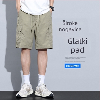 Muške radne šorceve, labav kroj, najlon, brzo sušeće, srednji pojas, s remenom, duljina 5/4