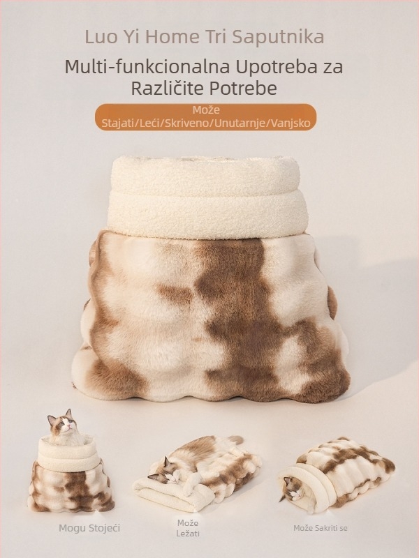Gnizdo za hamstera – pamuk, minimalistički stil, poluzatvoren dizajn, za unutarnju upotrebu, održava toplinu