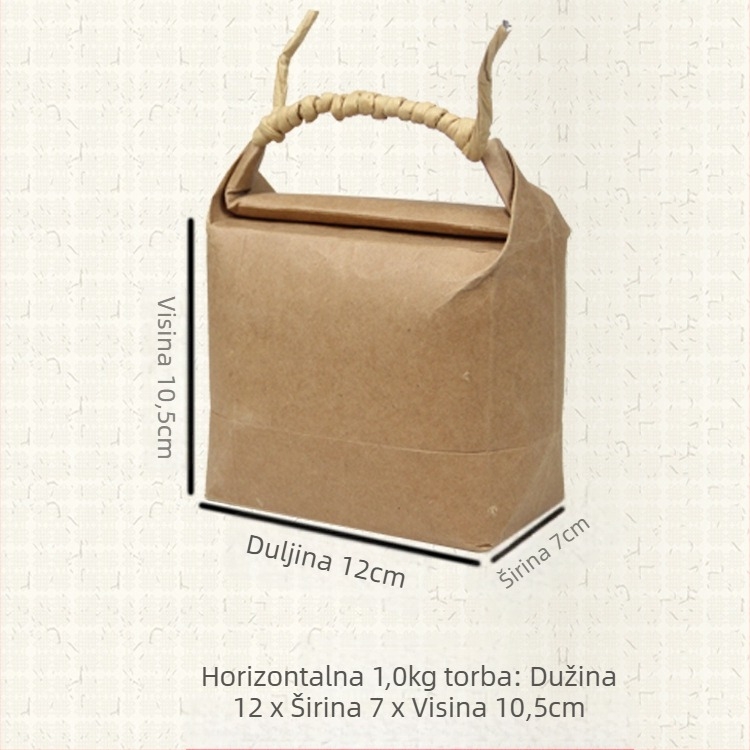 Retro kraft papirnata torba za darove s izrezivanjem i ljepilom; specifikacija: vrećica za rižu