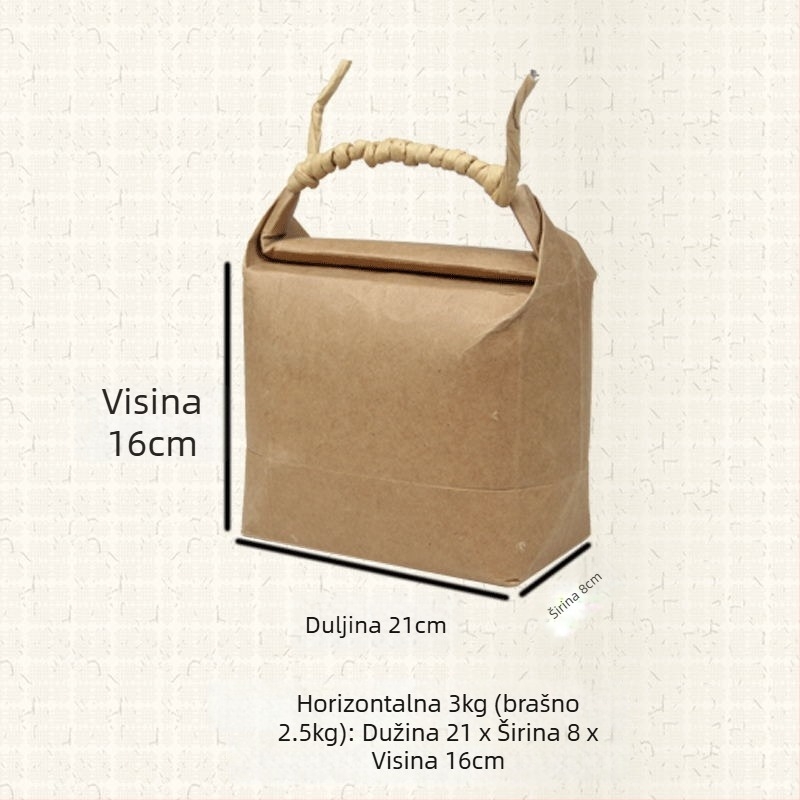 Retro kraft papirnata torba za darove s izrezivanjem i ljepilom; specifikacija: vrećica za rižu