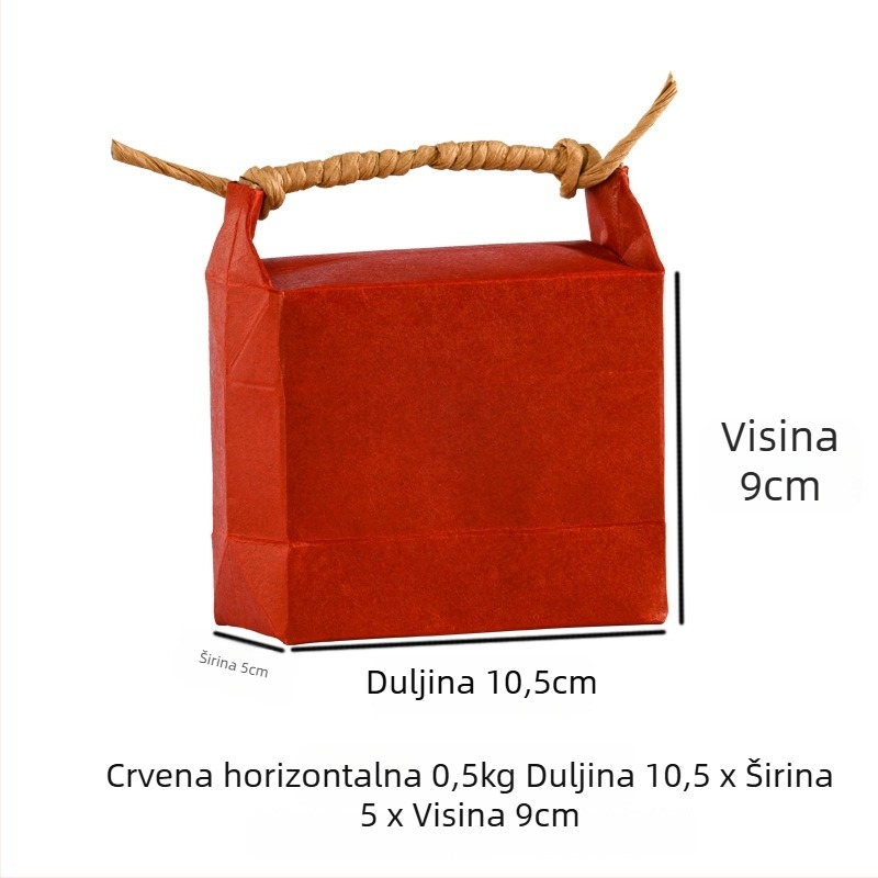 Retro kraft papirnata torba za darove s izrezivanjem i ljepilom; specifikacija: vrećica za rižu