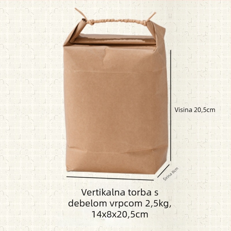 Retro kraft papirnata torba za darove s izrezivanjem i ljepilom; specifikacija: vrećica za rižu