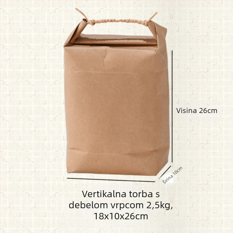 Retro kraft papirnata torba za darove s izrezivanjem i ljepilom; specifikacija: vrećica za rižu