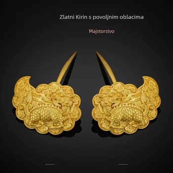 Igla za kosu od bakra, vintage stil, geometrijski dizajn, elektroplatiranje, lansiranje u proljeće 2025
